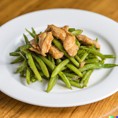 String Beans with Shredded Chicken