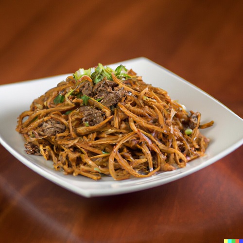 Pork or Chicken Lo Mein (Soft Egg Noodle)