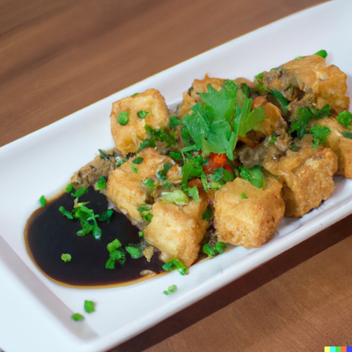 Crispy Tofu with Black Bean Sauce