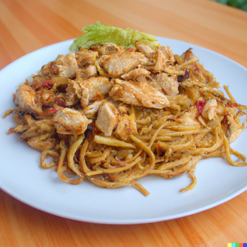 Chicken Pan Fried Noodle