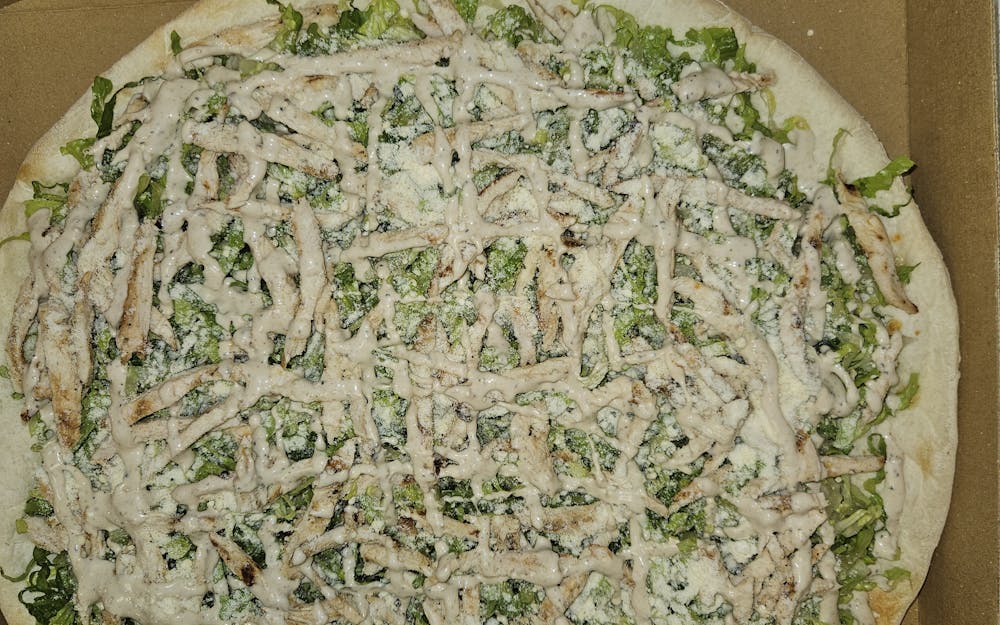 Caesar Salad Grilled Chicken Pizza