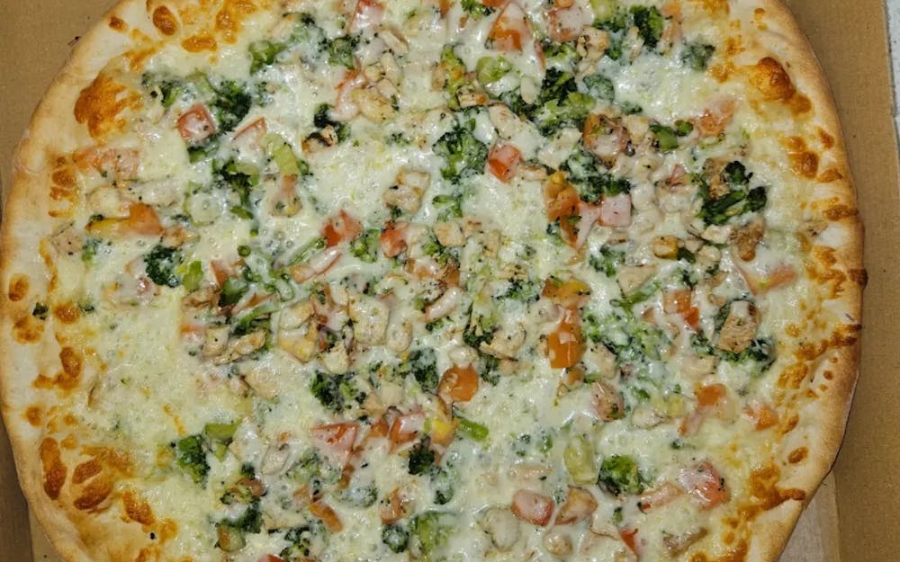 Broccoli Alfredo Pizza