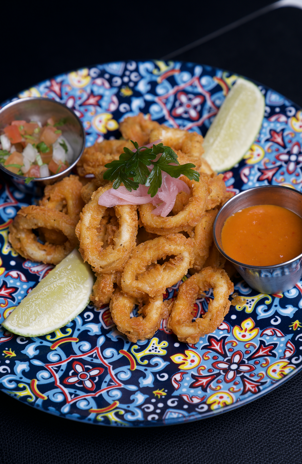 Fried Calamari with Pico de Gallo