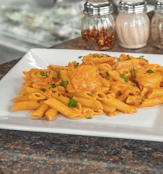 Pasta with Vodka Sauce and Shrimp