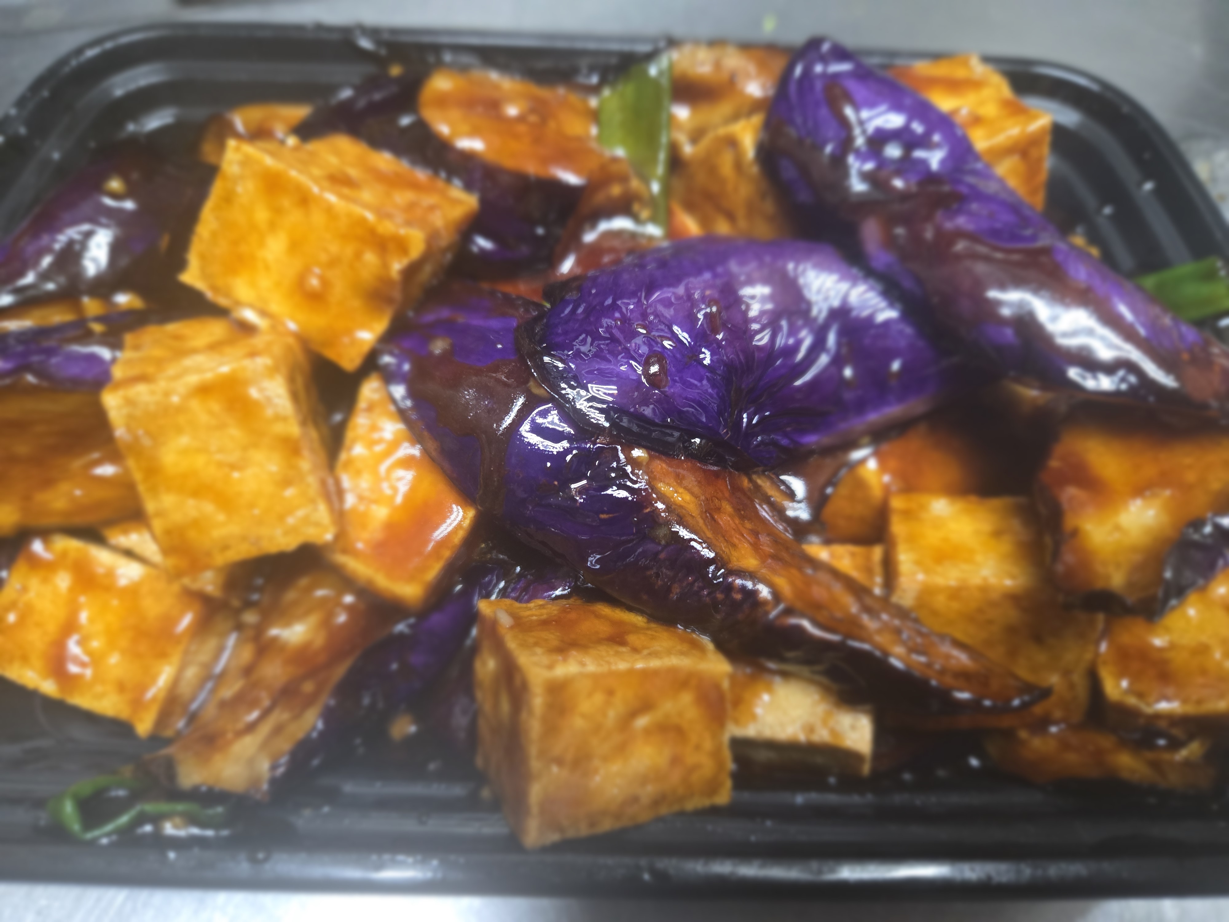 Eggplant tofu with garlic sauce
