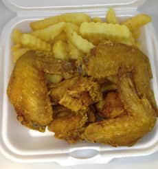 A6. Fried Chicken Wings with French Fries