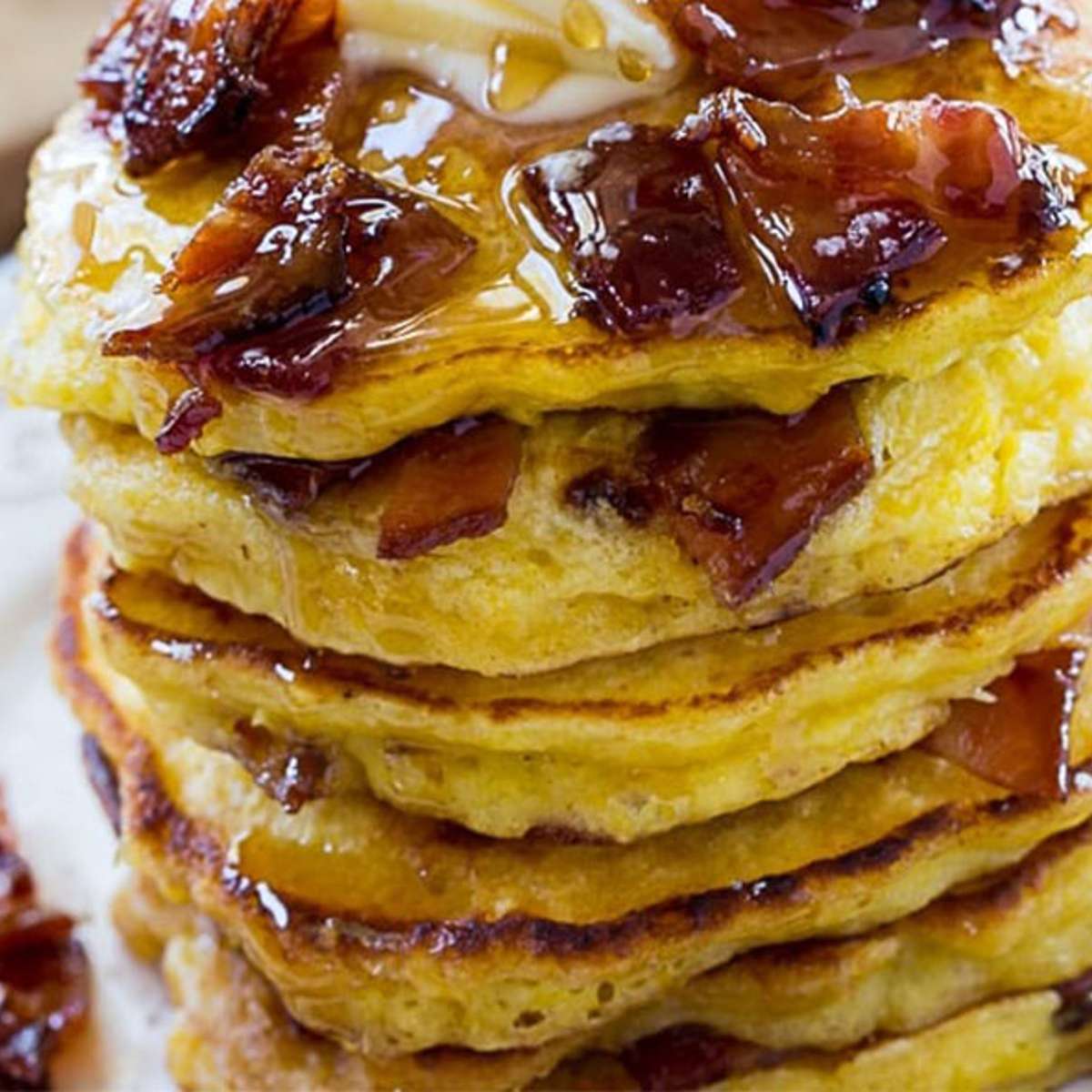 Golden Brown Griddle Cakes with Bacon