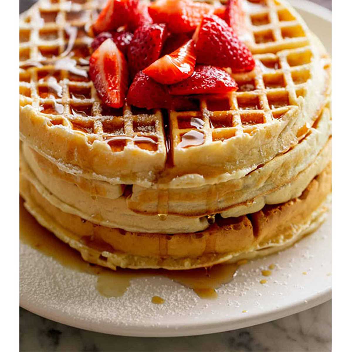 Belgian Waffle Plain with Beef Sausage