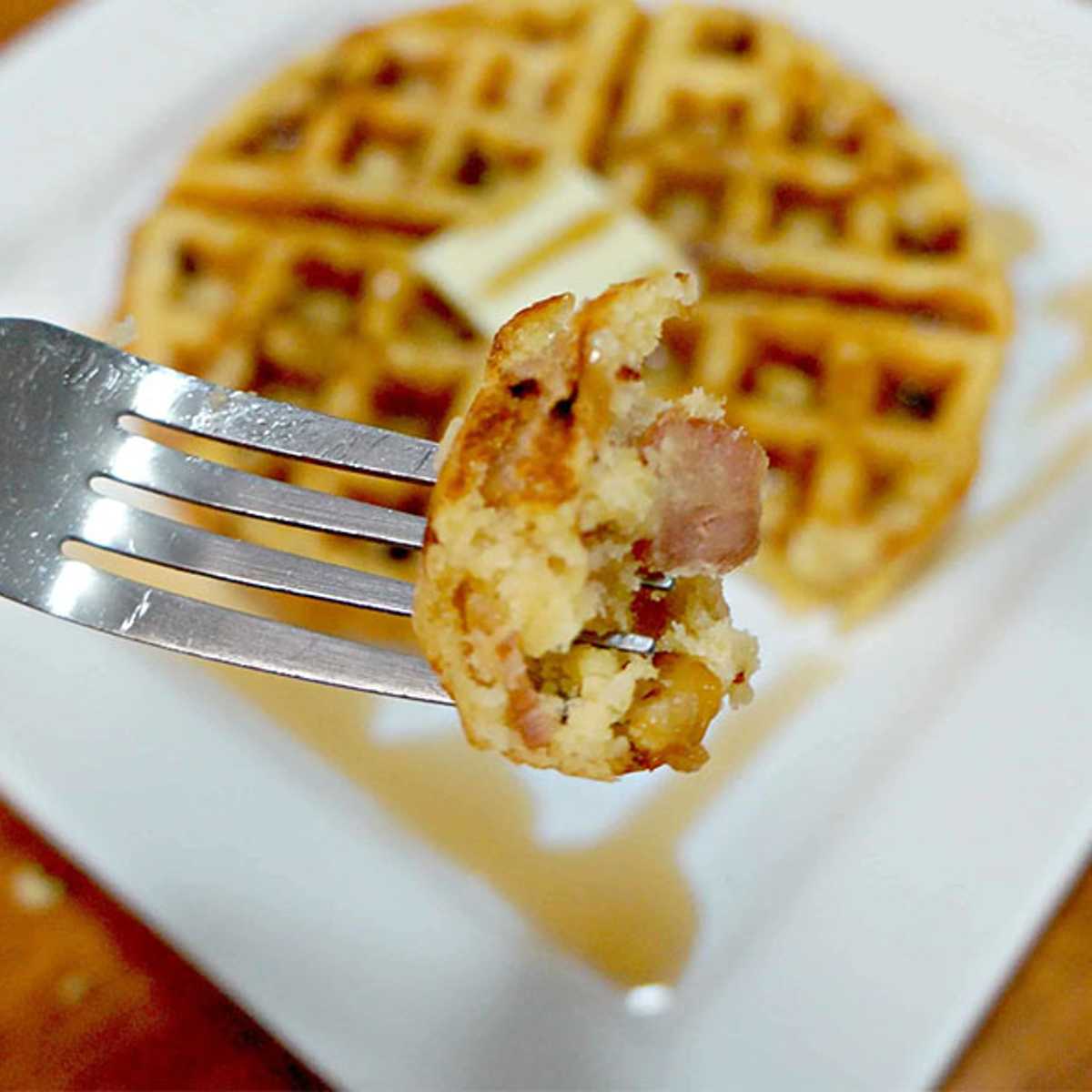 Belgian Waffle Plain with Sausage