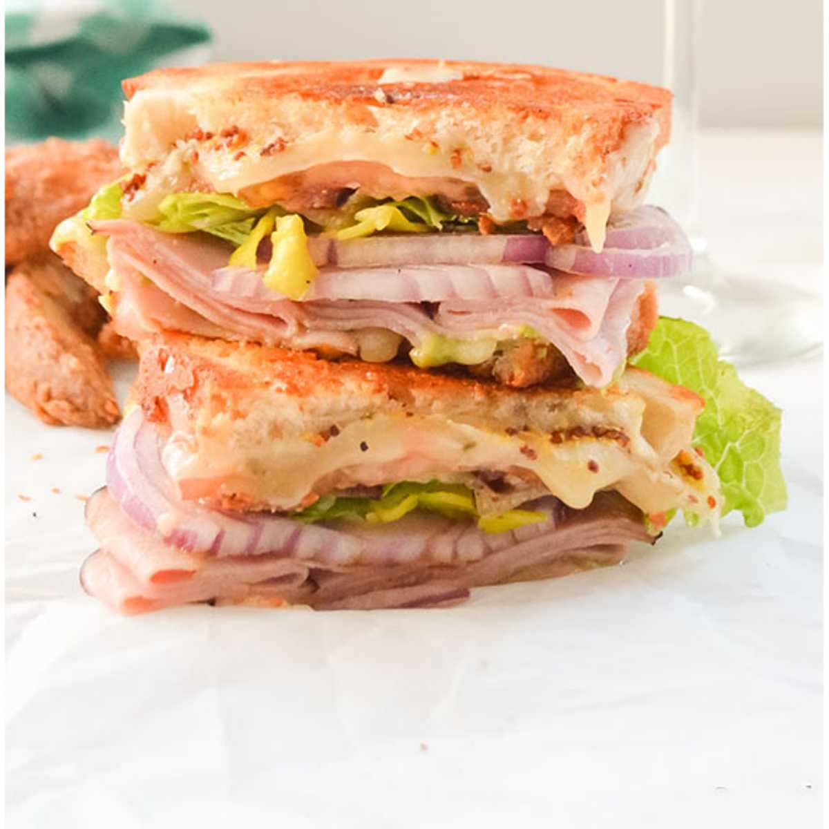 Grilled Cheddar Cheese with Ham
