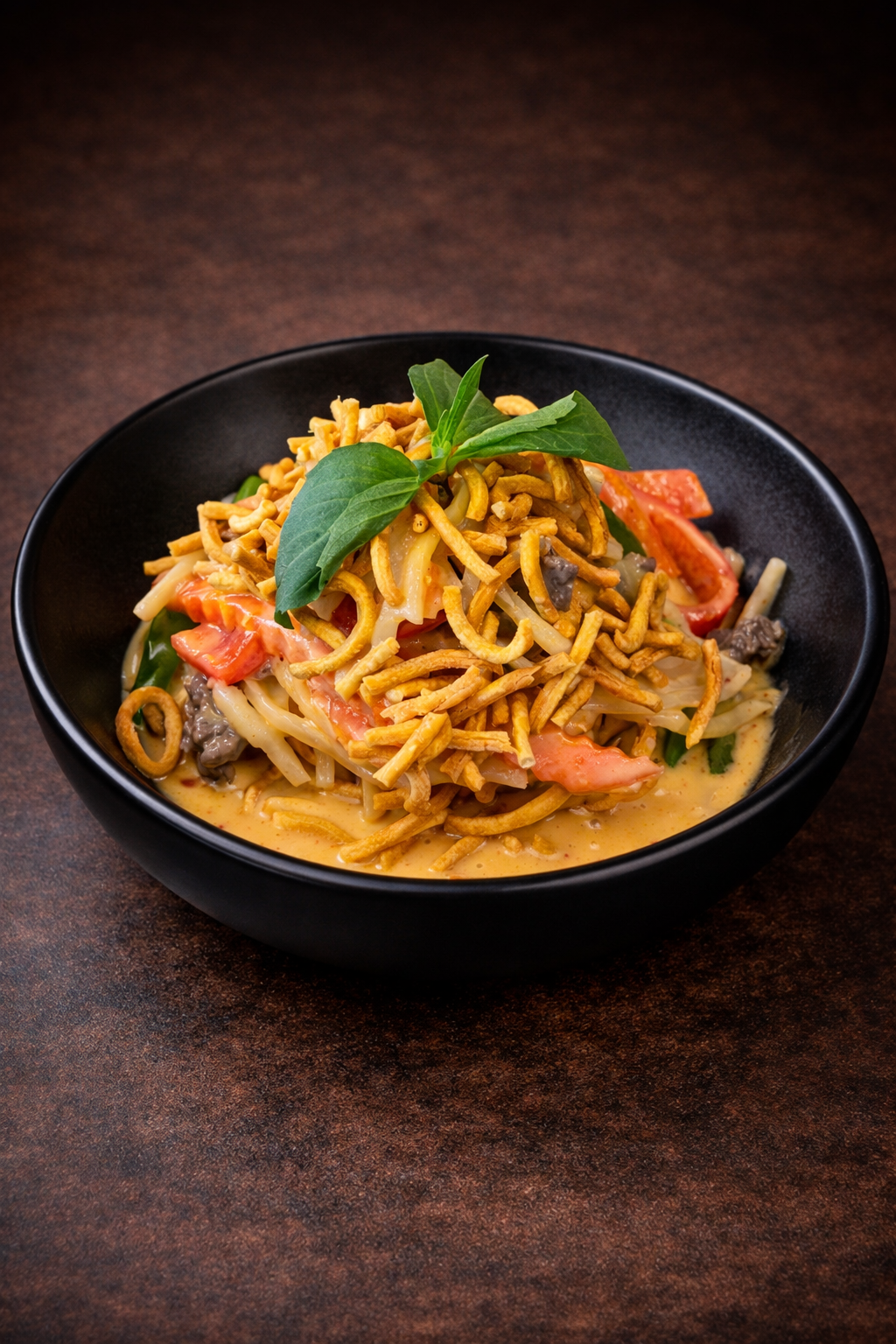 Crispy Egg Noodle Thai Curry Sauce