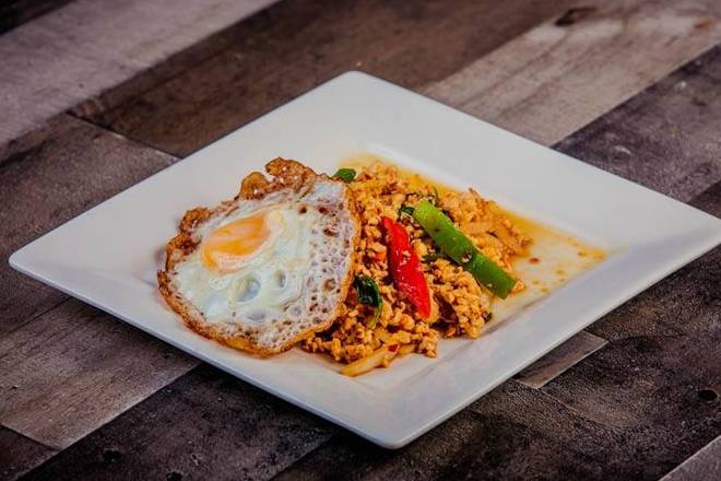 Lunch Traditional Thai Basil with Sunny Side Egg