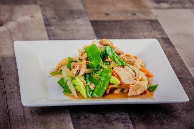 Snow Pea and Mushrooms