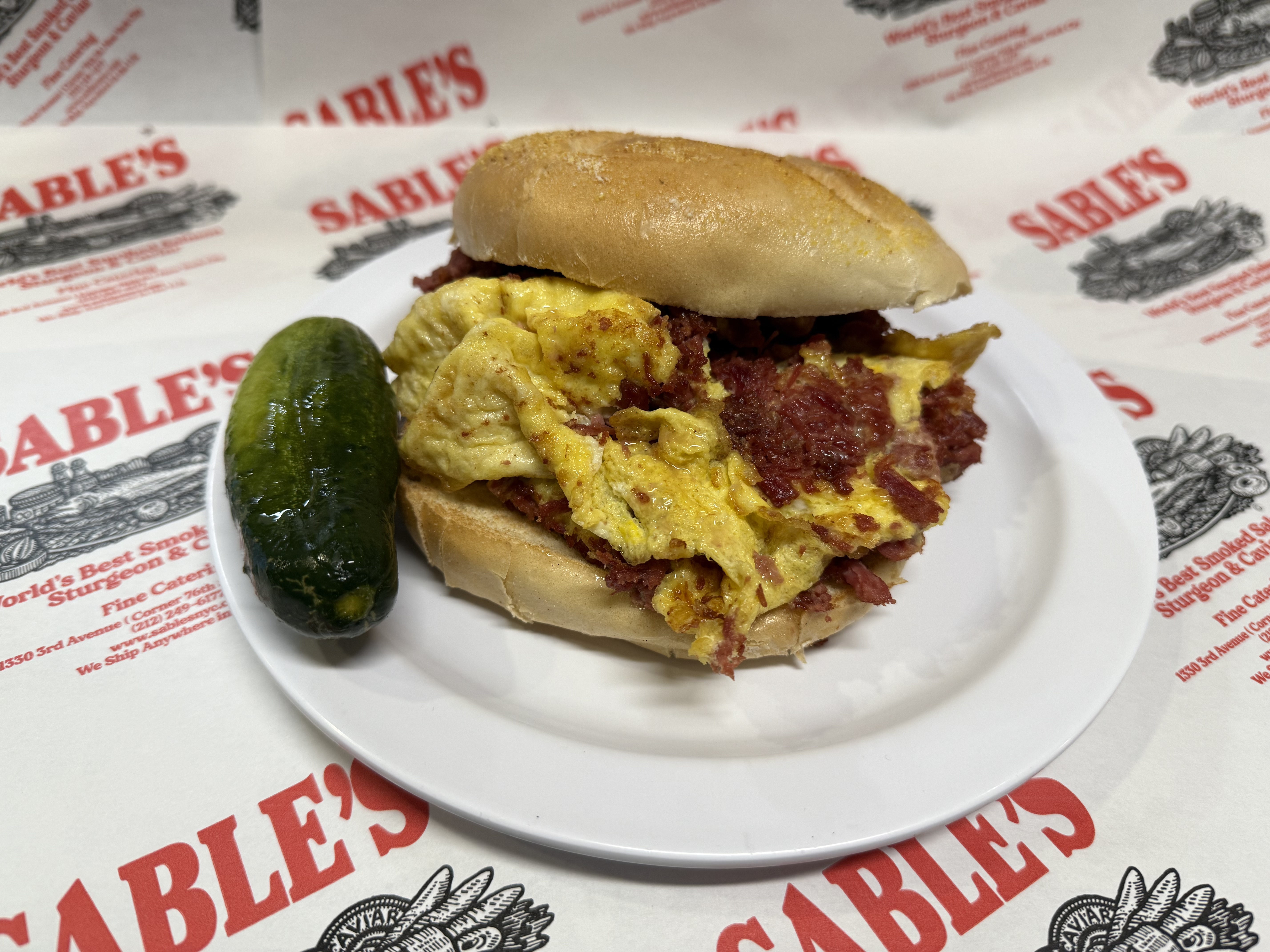 Corned Beef Hash and Egg Sandwich