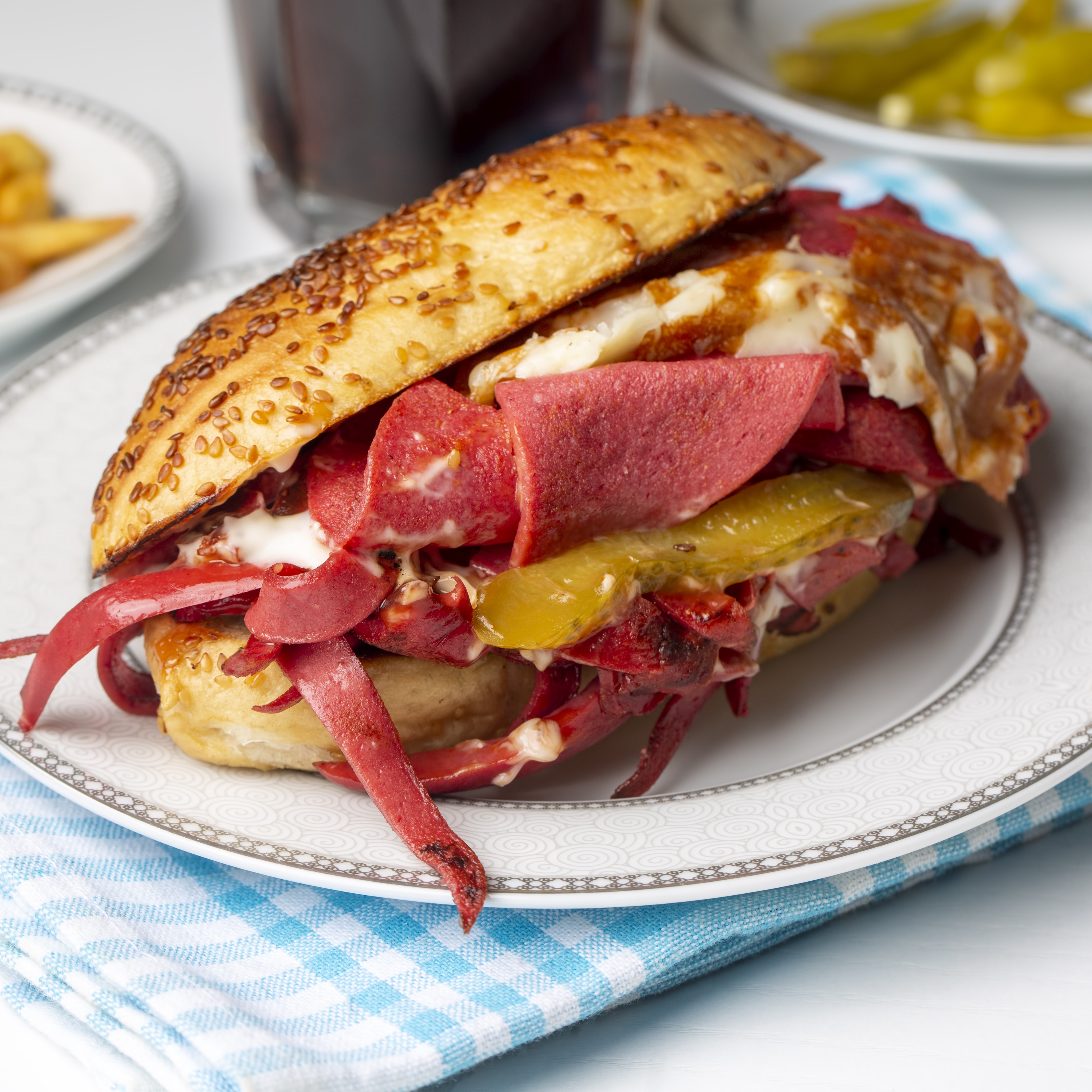 Open Sliced Steak Sandwich