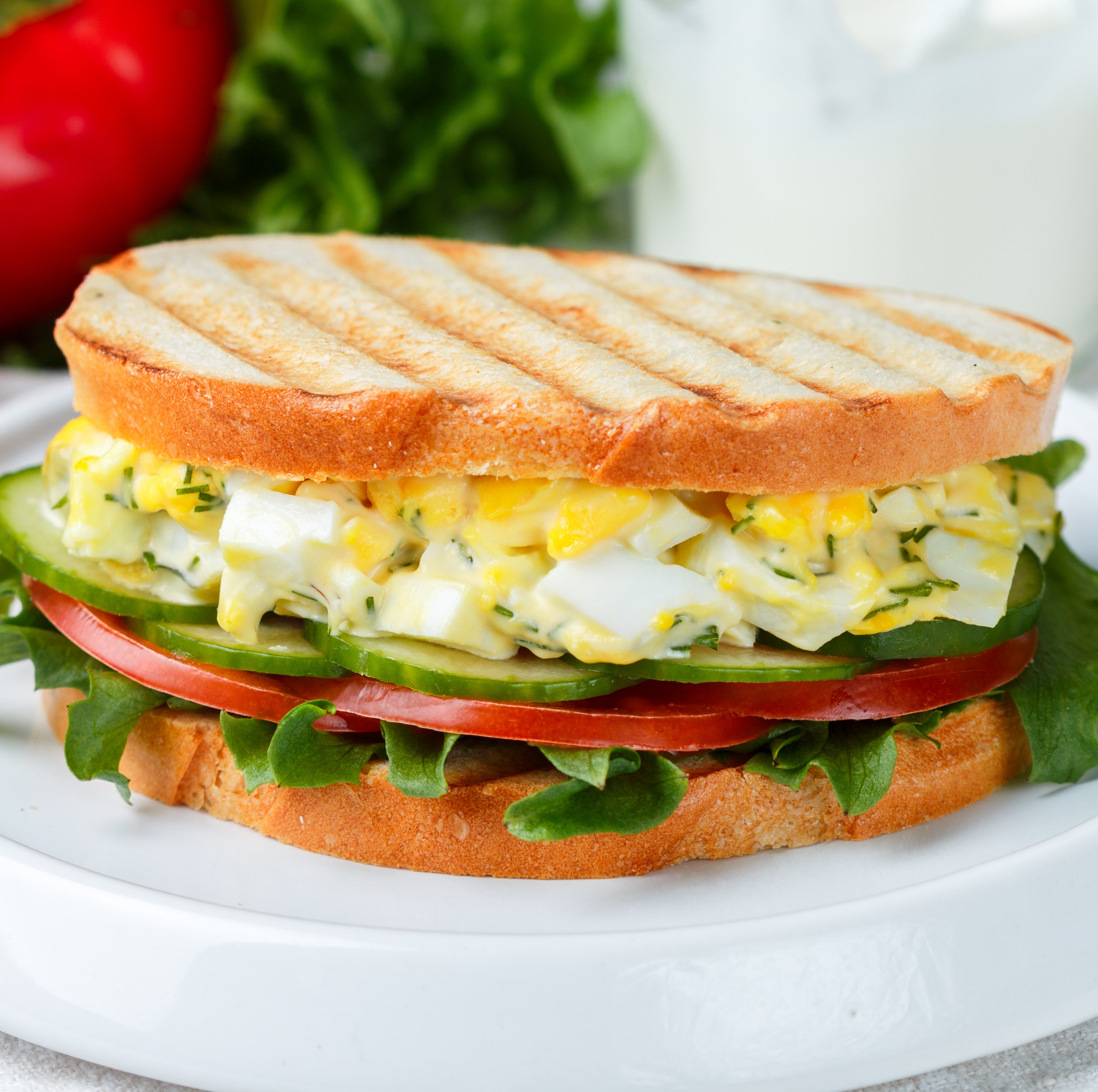 Sliced Eggs Sandwich