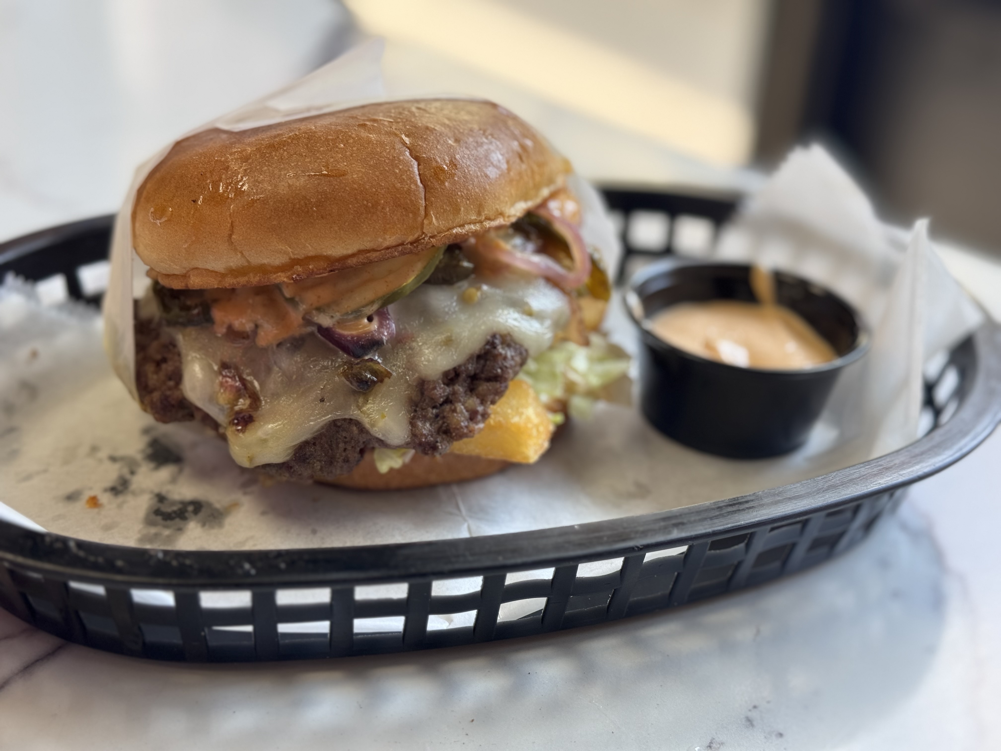 Grilled Onion/Peppers Burger