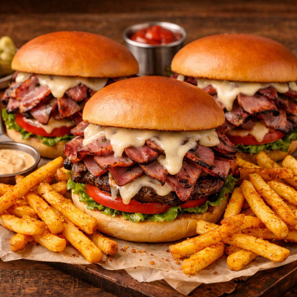 3 PASTRAMI BURGER WITH FRIES