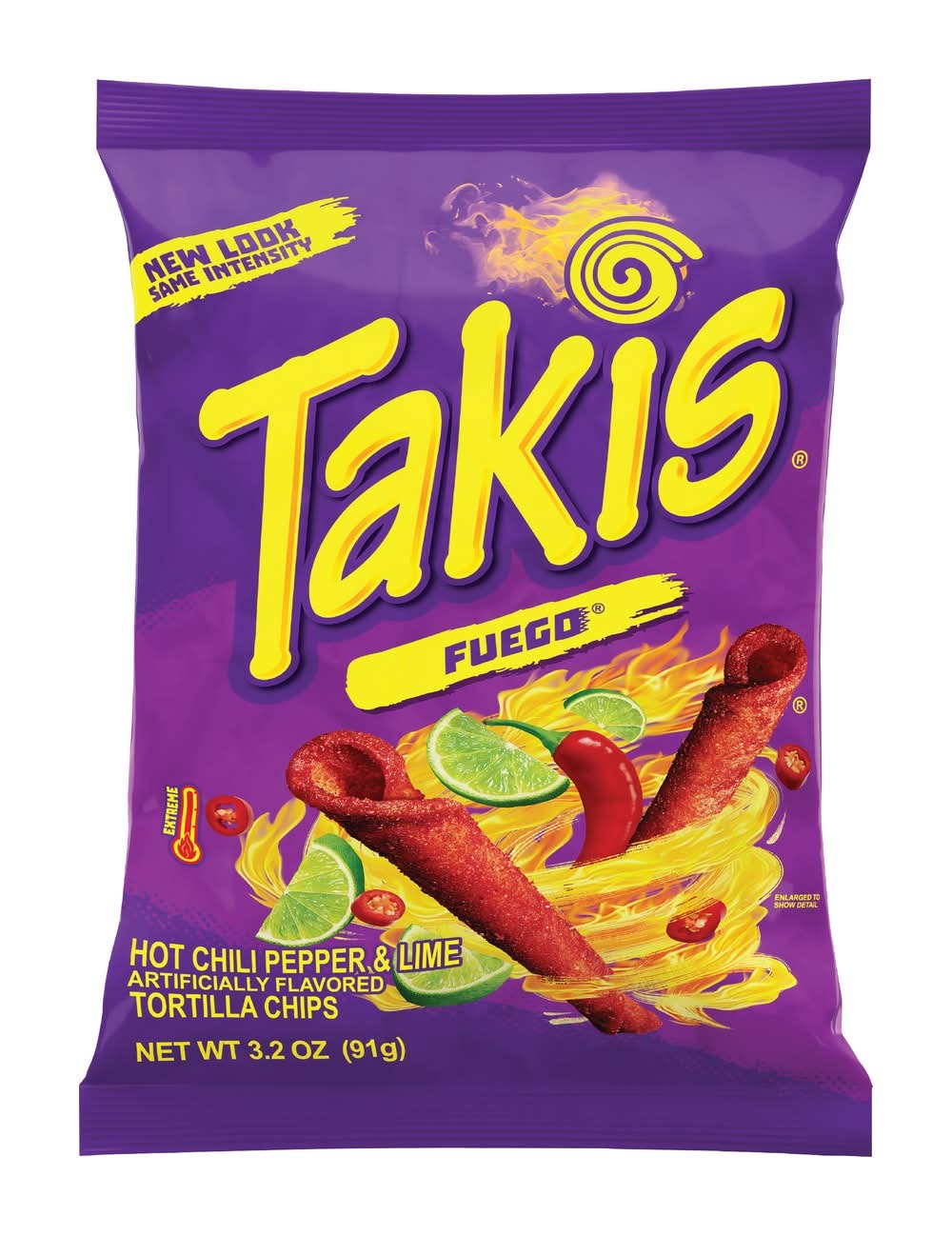 Takis Fuego Tortilla Chips, Hot Chili Pepper & Lime (3.2 oz)