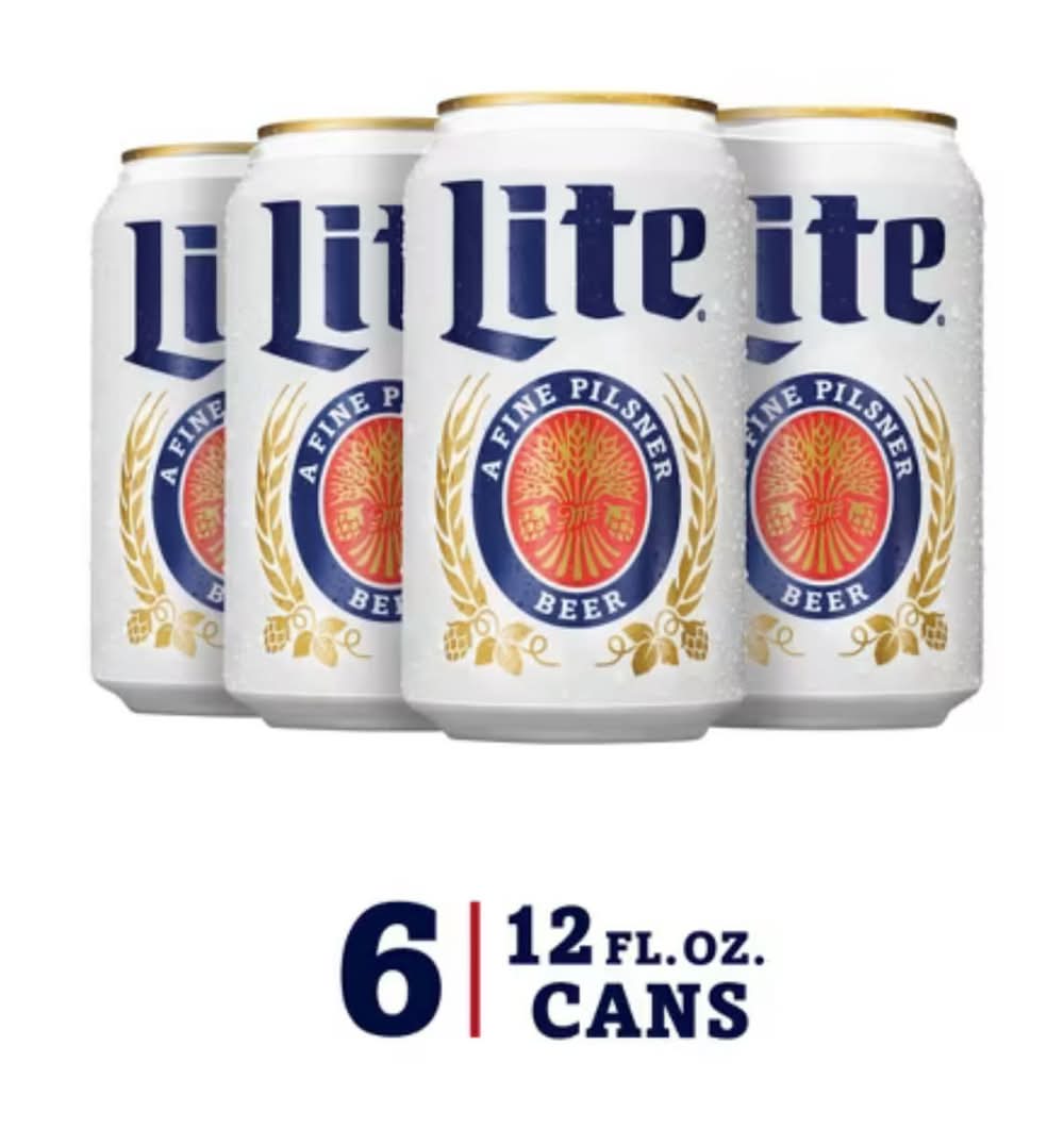 Miller Lite A Fine Pilsner Beer (6 x 12 oz)
