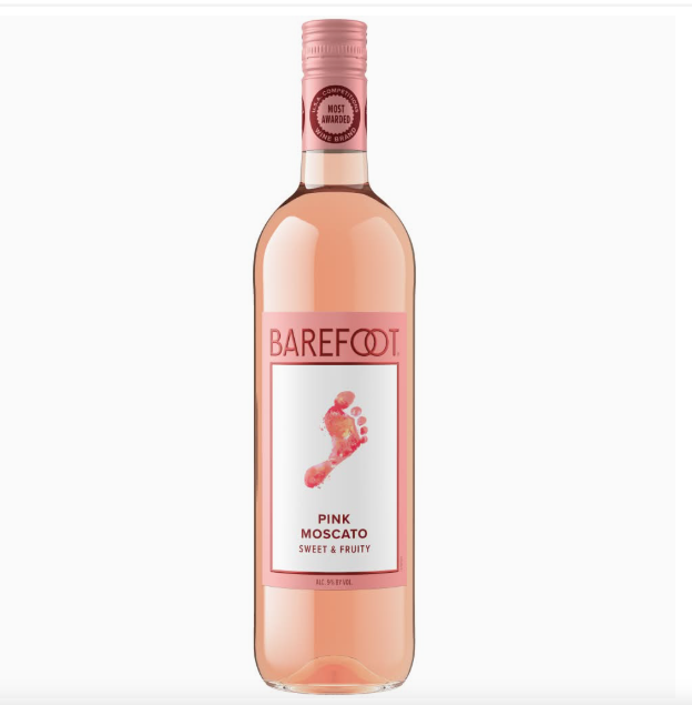 Barefoot Wine Sweet & Fruity Pink Moscato Wine (750 ml)