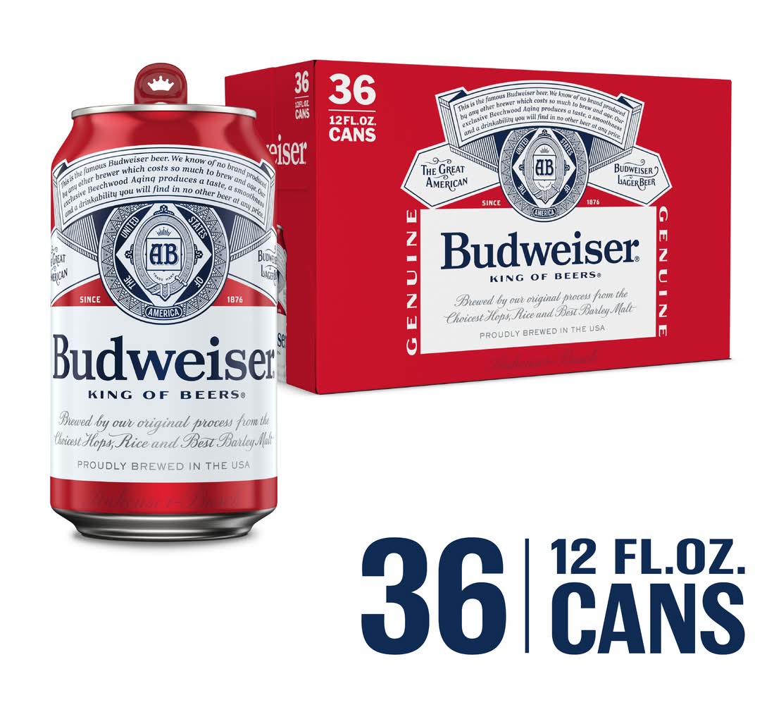 Budweiser Lager Beer (36 x 12 fl oz)
