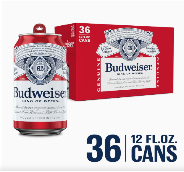 Budweiser American Lager Beer (36 x 12 fl oz)