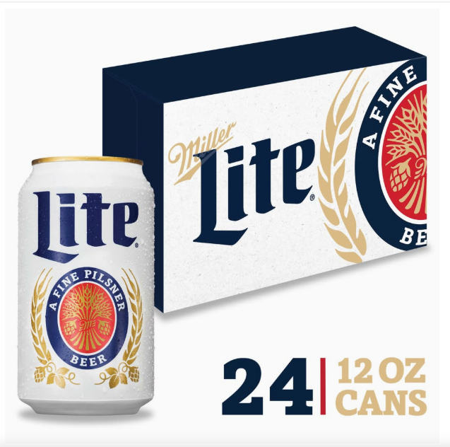 Miller Lite American Pilsner Light Lager Beer (24 x 12 fl oz)