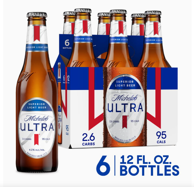 Michelob Ultra Superior Light Lager Beer (6 x 12 fl oz)