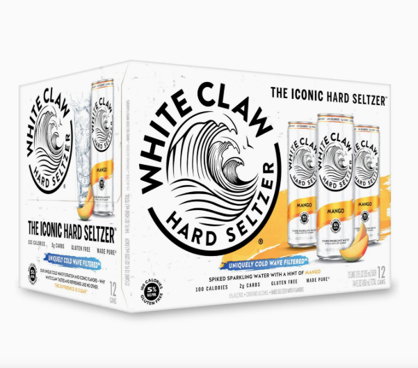 White Claw The Iconic Hard Seltzer, Mango (12 x 12 fl oz)