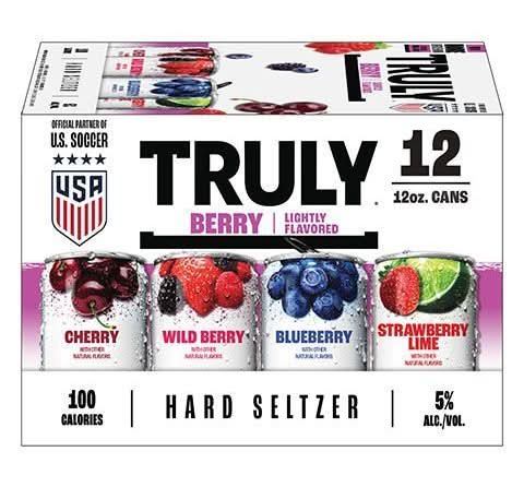 Truly Hard Seltzer Variety pack, Cherry-Wild Berry-Blueberry-Strawberry Lime (12 x 12 fl oz)