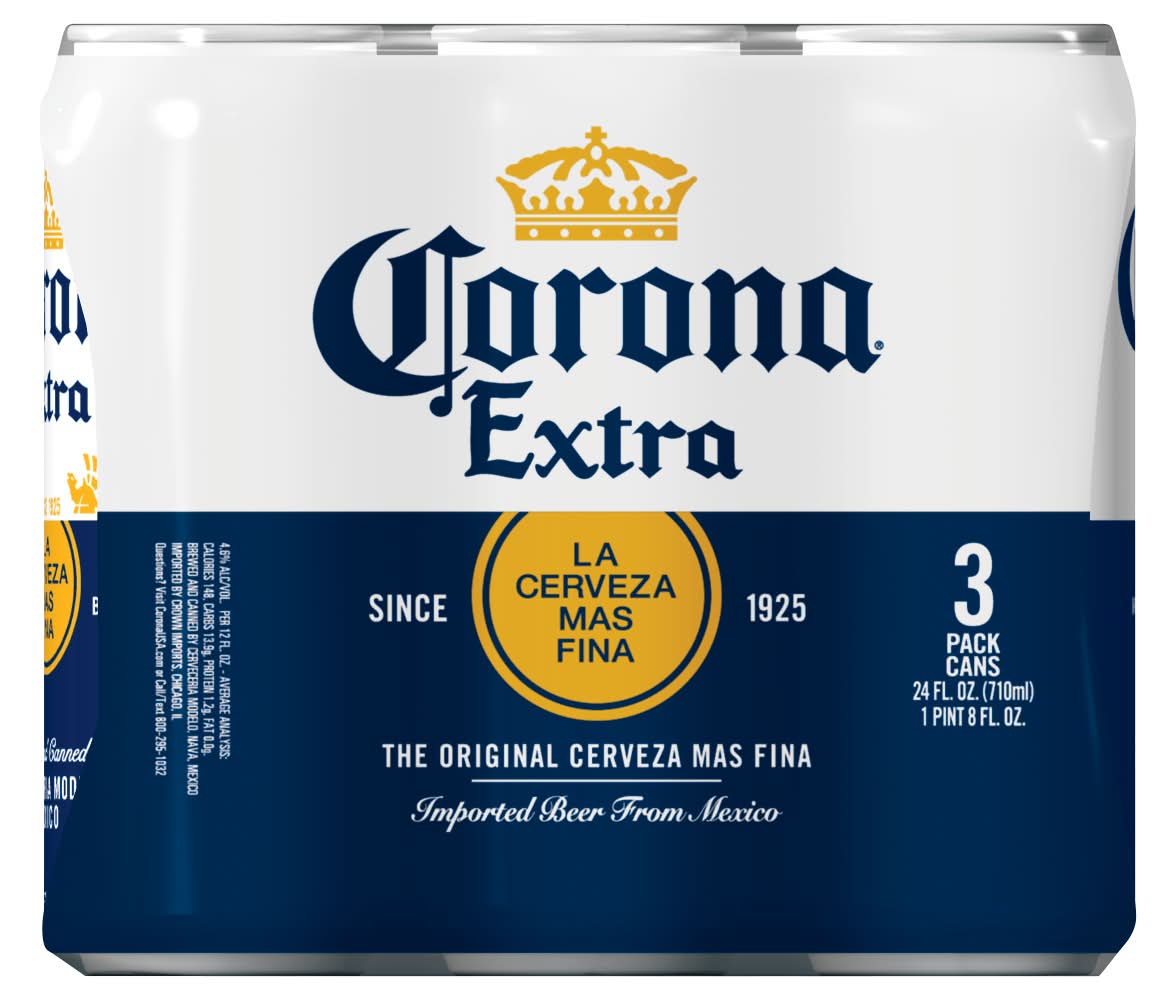 Corona Extra Mexican Lager Beer (3 x 8 fl oz)