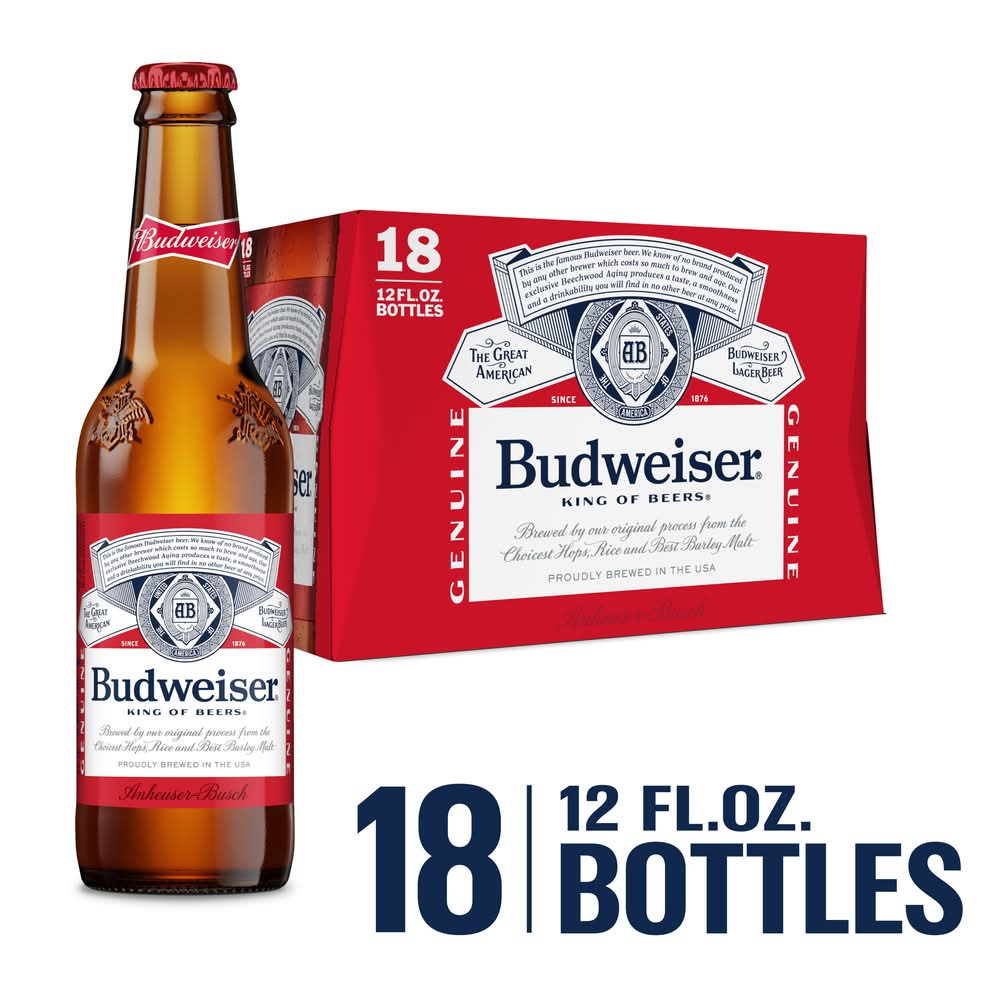 Budweiser Lager Beer (18 x 12 fl oz)