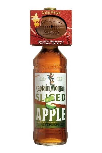Captain Morgan Sliced Apple Spiced Rum, 750 ml Bottle With a Football Ice Mold