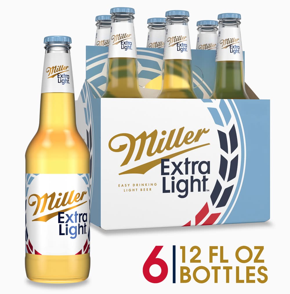 Miller Extra Light Lager Beer (6 x 12 fl oz)