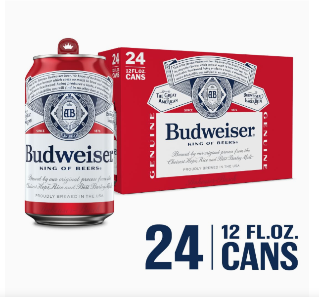Budweiser American Lager Beer (24 x 12 fl oz)