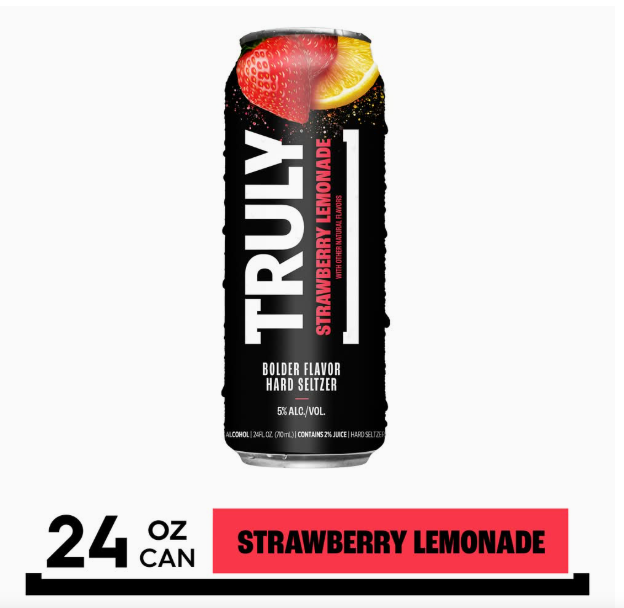 Truly Bolder Hard Seltzer, Strawberry Lemonade (24 fl oz)