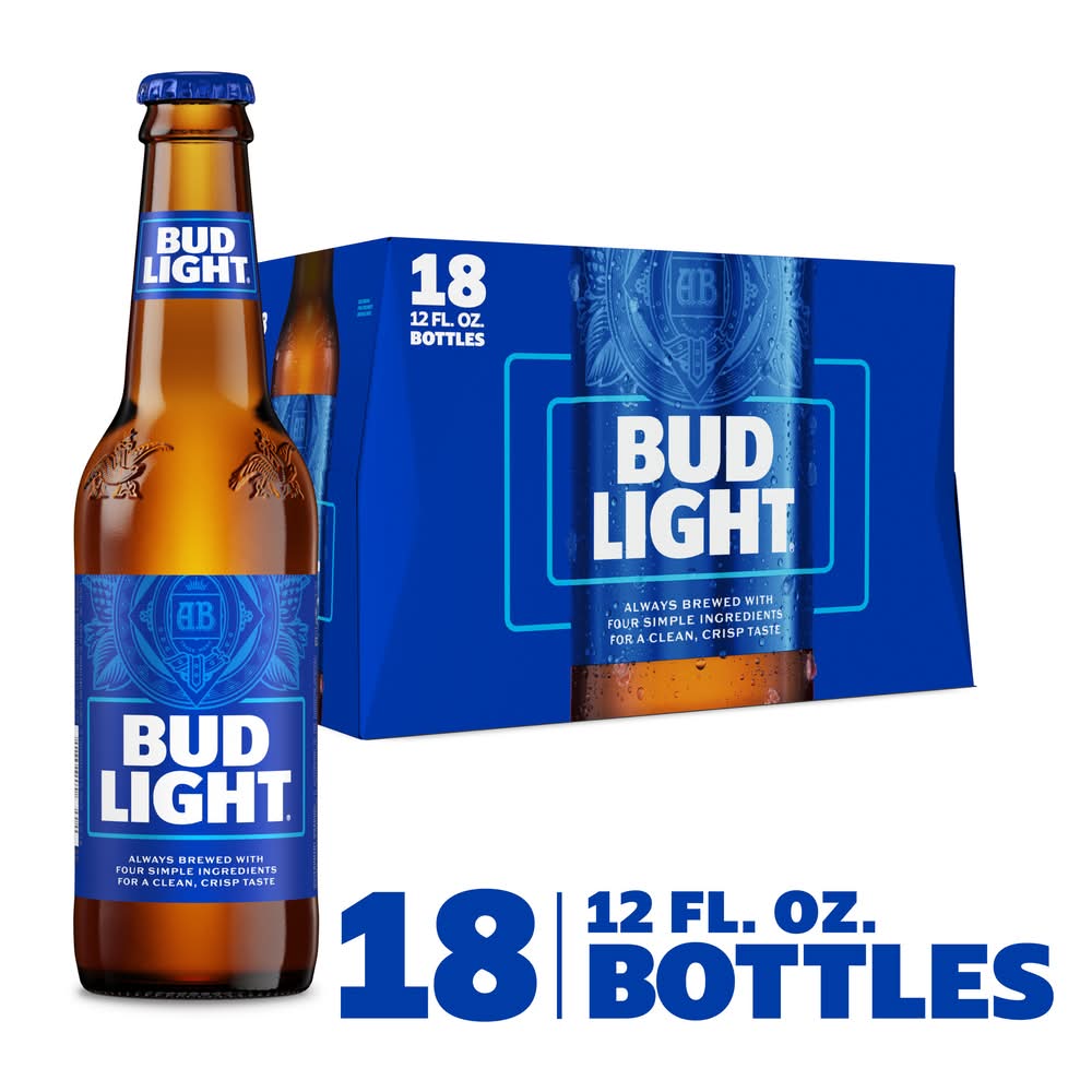 Bud Light American Lager Beer (18 x 12 fl oz)