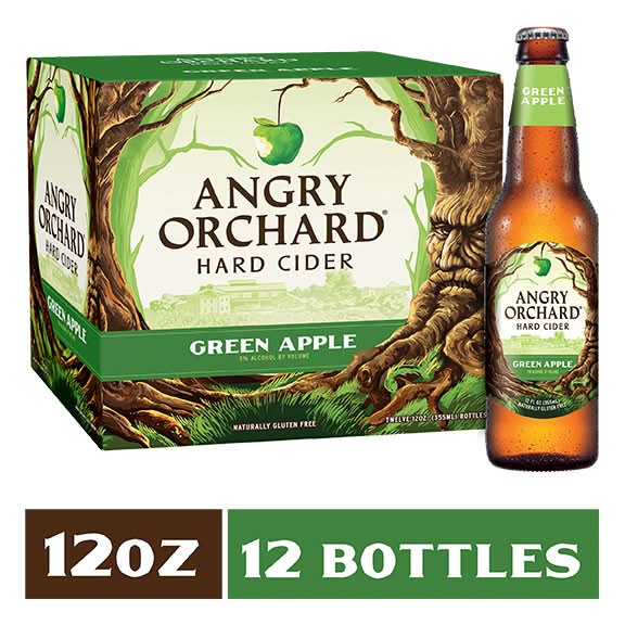 Angry Orchard Green Apple Hard Cider (12 x 12 fl oz)