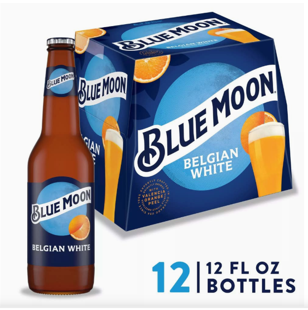 Blue Moon Ale Beer, Belgian White (12 x 12 fl oz)