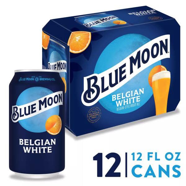 Blue Moon Belgian-Style White Wheat Ale Beer, Belgian Style (12 x 12 fl oz)