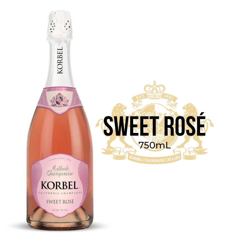 Korbel California Champagne Sweet Rose Wine (750 ml)