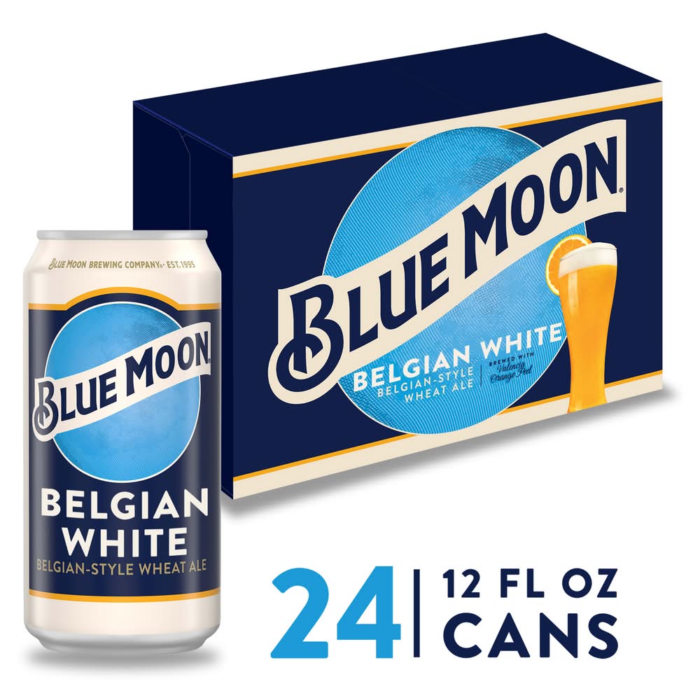 Blue Moon Belgian White Wheat Craft Beer (24 x 12 oz)