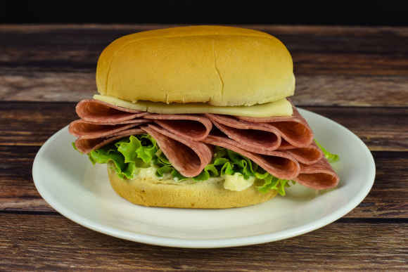 Pastrami, Egg & Swiss Sandwich