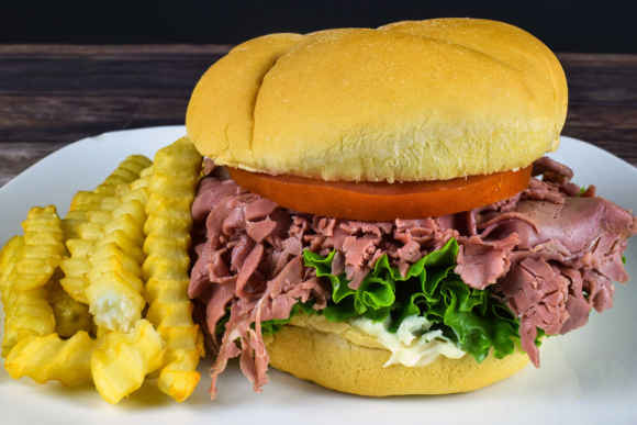 Corned Beef, Egg & Swiss Sandwich