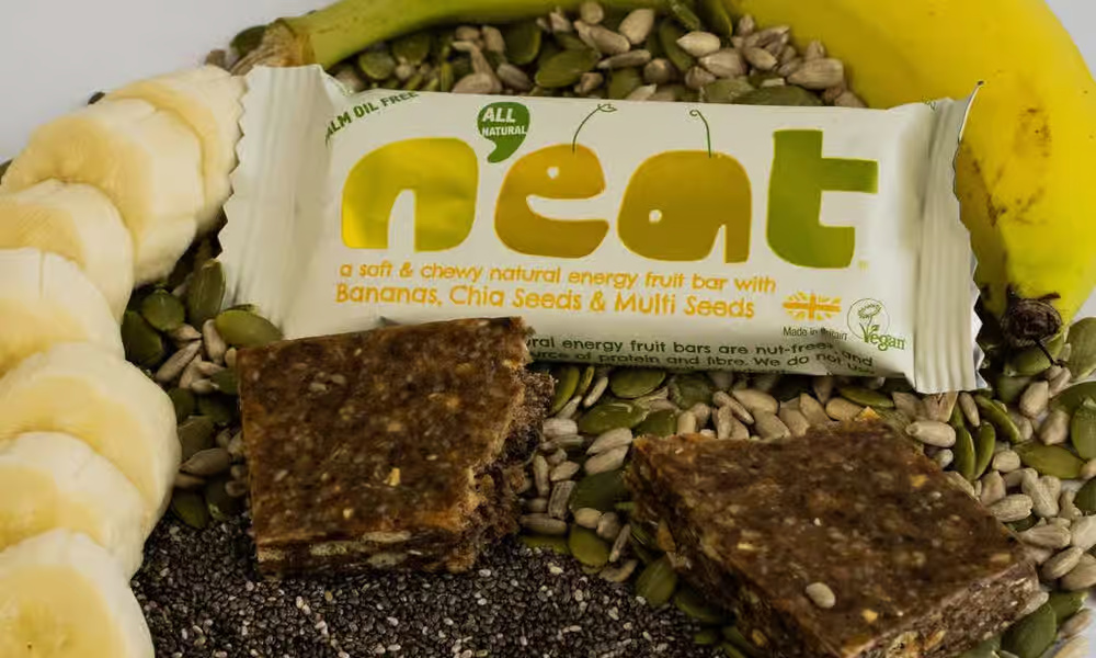 A Soft & Chewy Natural Energy Fruit Bar with Bananas, Chia Seeds & Multi Seeds