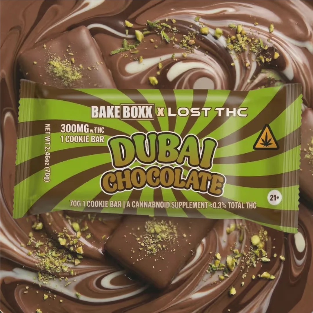 Lost THC Dubai Chocolate Cookie Bar 3,000mg