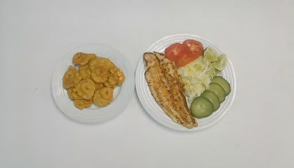 Grilled Fillet of Fish w Salad /Filete de Pescado Asado con Ensalada
