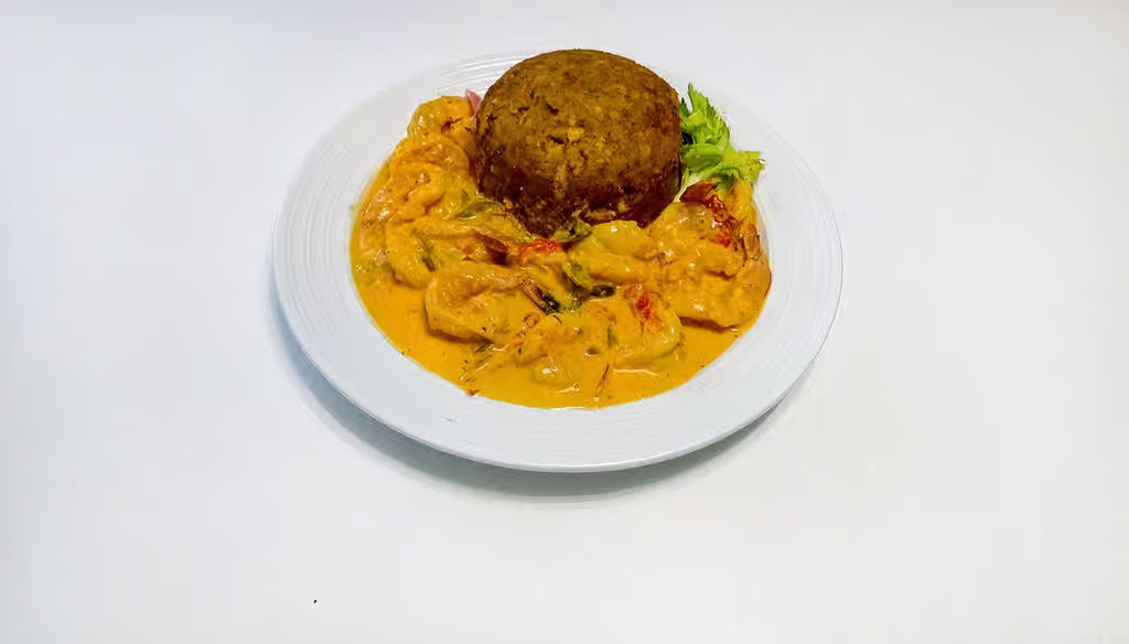 Garlic Shrimp Mofongo/Mofongo de Camarones Al Ajillo