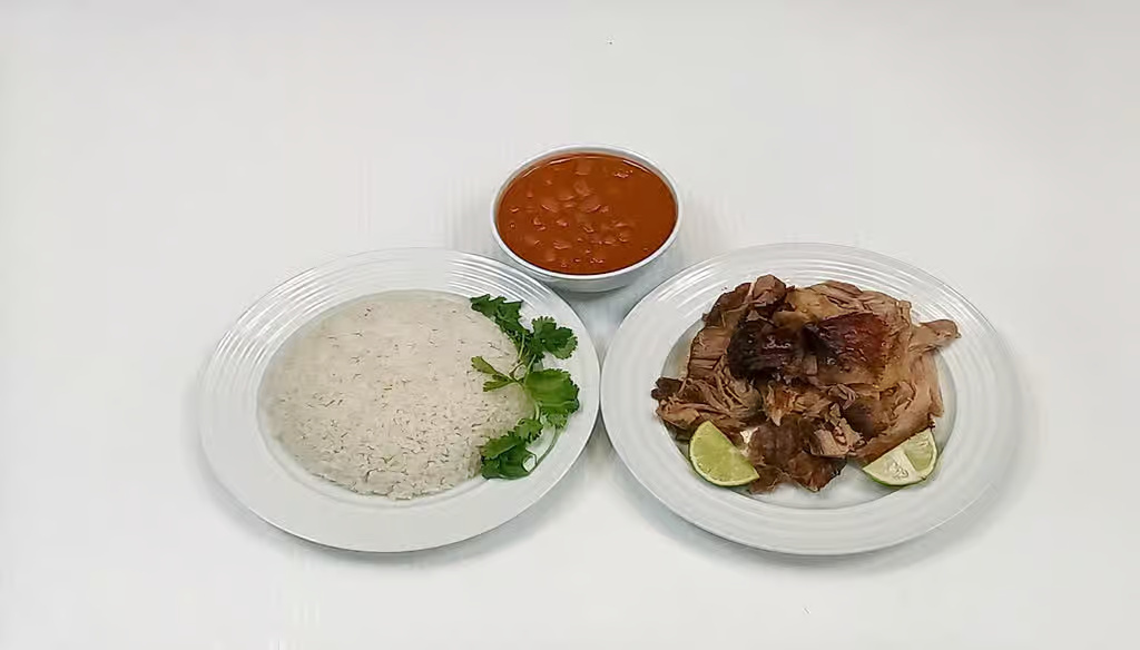 Roasted Pork W Rice and Beans/Pernil Horneado con Arroz y Habichuelas